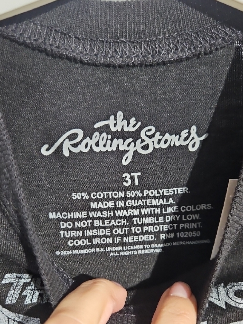 The Rolling Stones Black Kids' Tee with Red Tongue Graphic - Picture 3 of 5